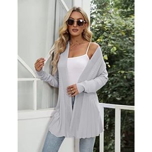 iClosam Long Grey Cardigan